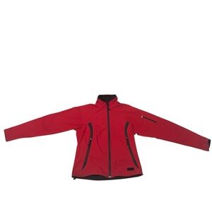 REI Women's Nylon Blend Full Zip Softshell Red Jacket Size Small Used